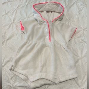 Janie and Jack 0-3m girls terry cloth romper/swim coverup